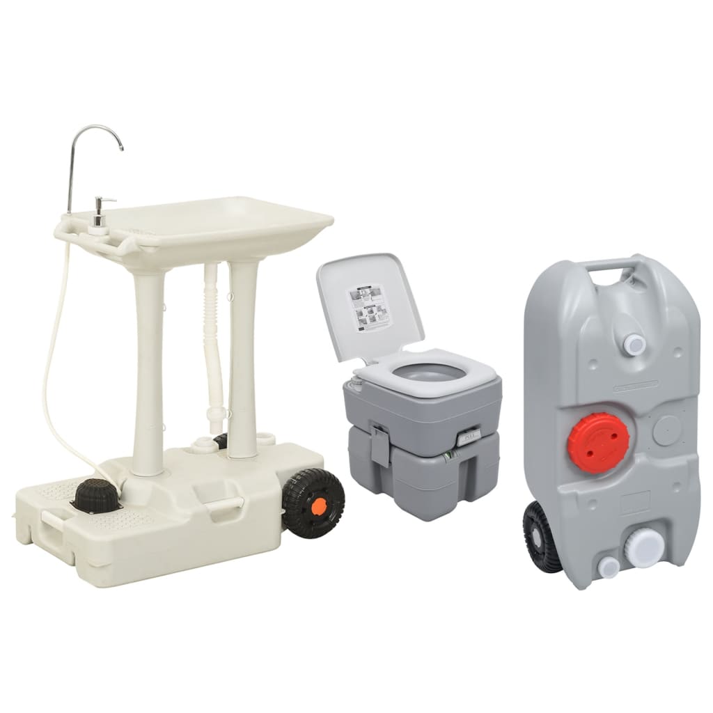 vidaXL Set prijenosnog toaleta za kampiranje i stalka za pranje ruku