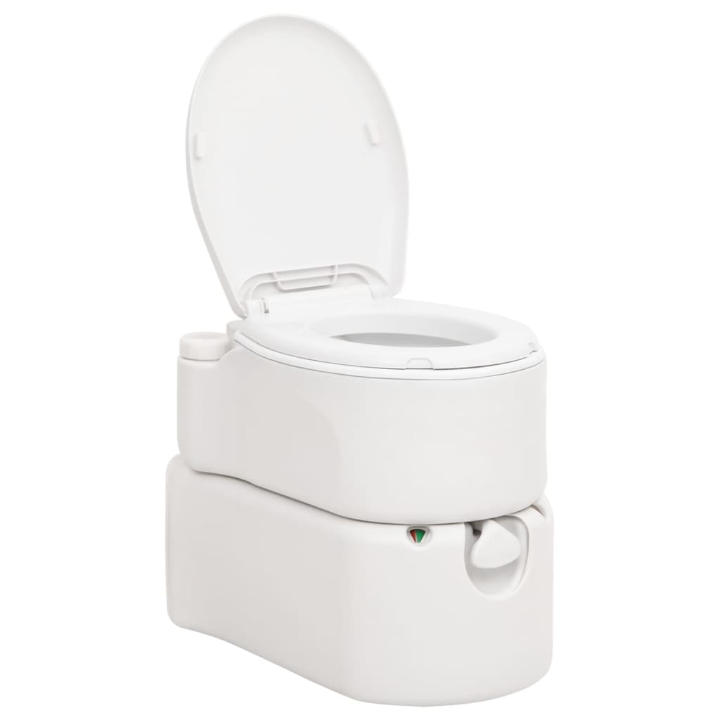 vidaXL Ugrađeni toalet za kampiranje bijeli 24+17 L HDPE i emajl