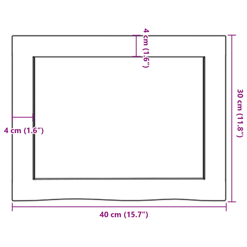 vidaXL Kupaonska radna ploča tamnosmeđa 40x30x(2-6) cm tretirano drvo