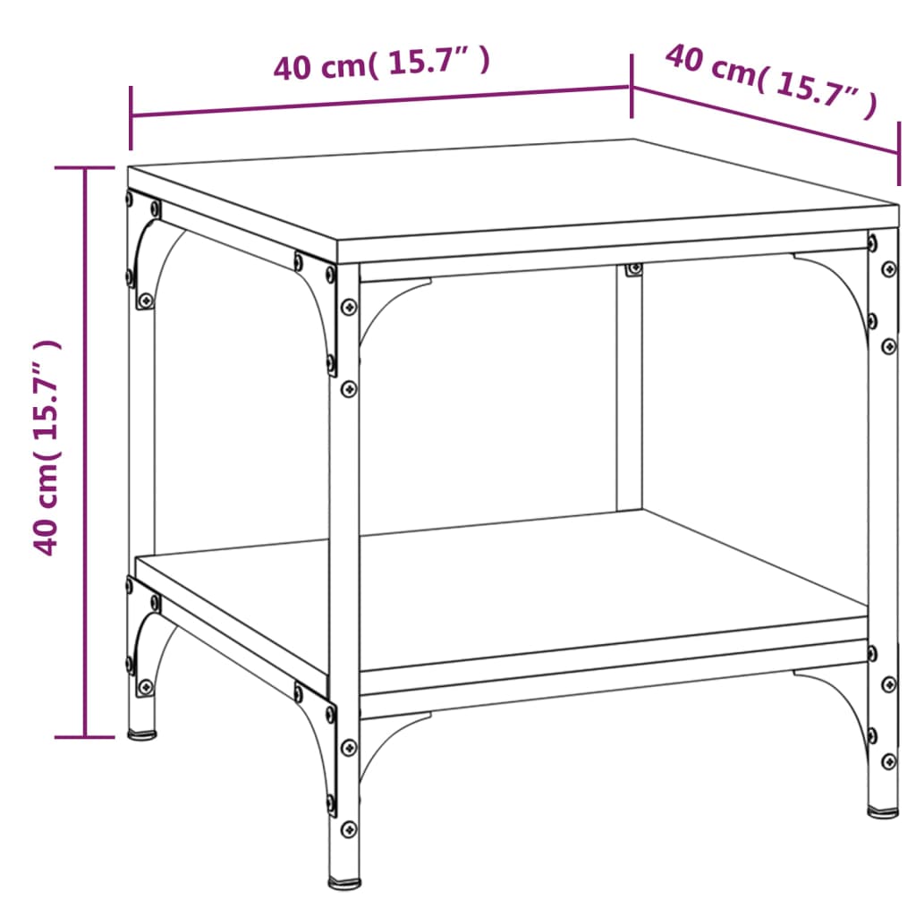 vidaXL Bočni stolići 2 kom crni 40 x 40 x 40 cm od konstruiranog drva