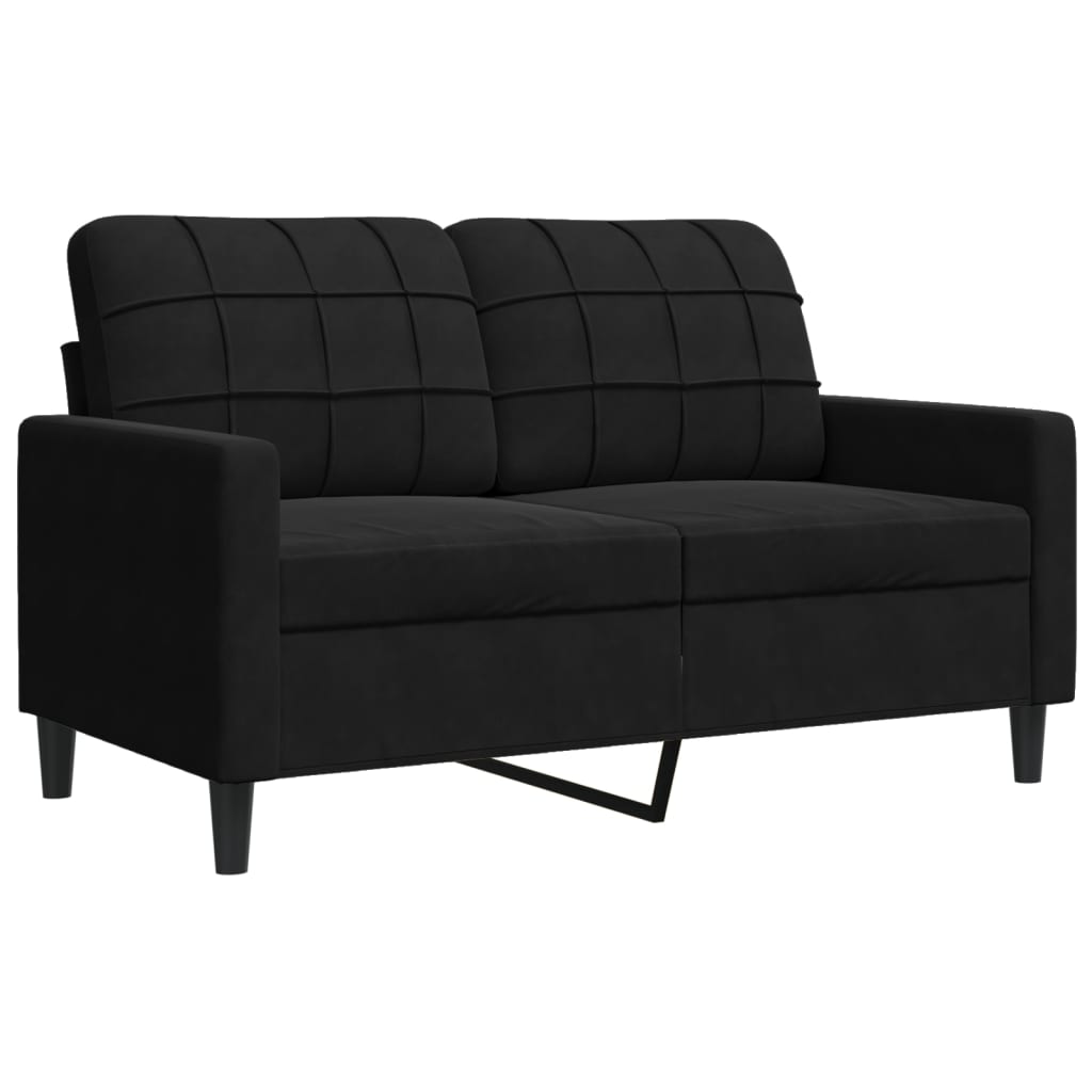 vidaXL 2-dijelni set sofa s jastucima crni baršunasti