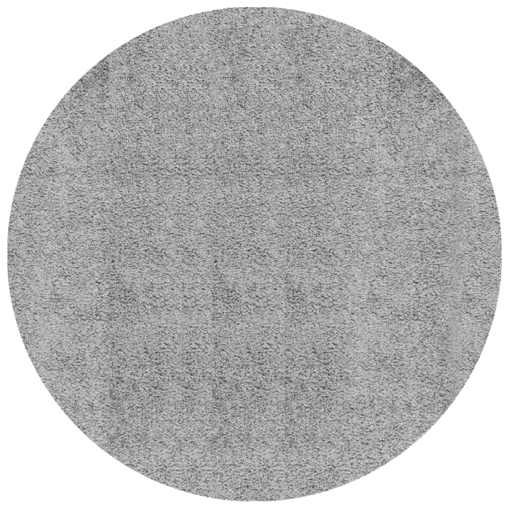 vidaXL Čupavi tepih PAMPLONA s visokim vlaknima moderni sivi Ø 80 cm
