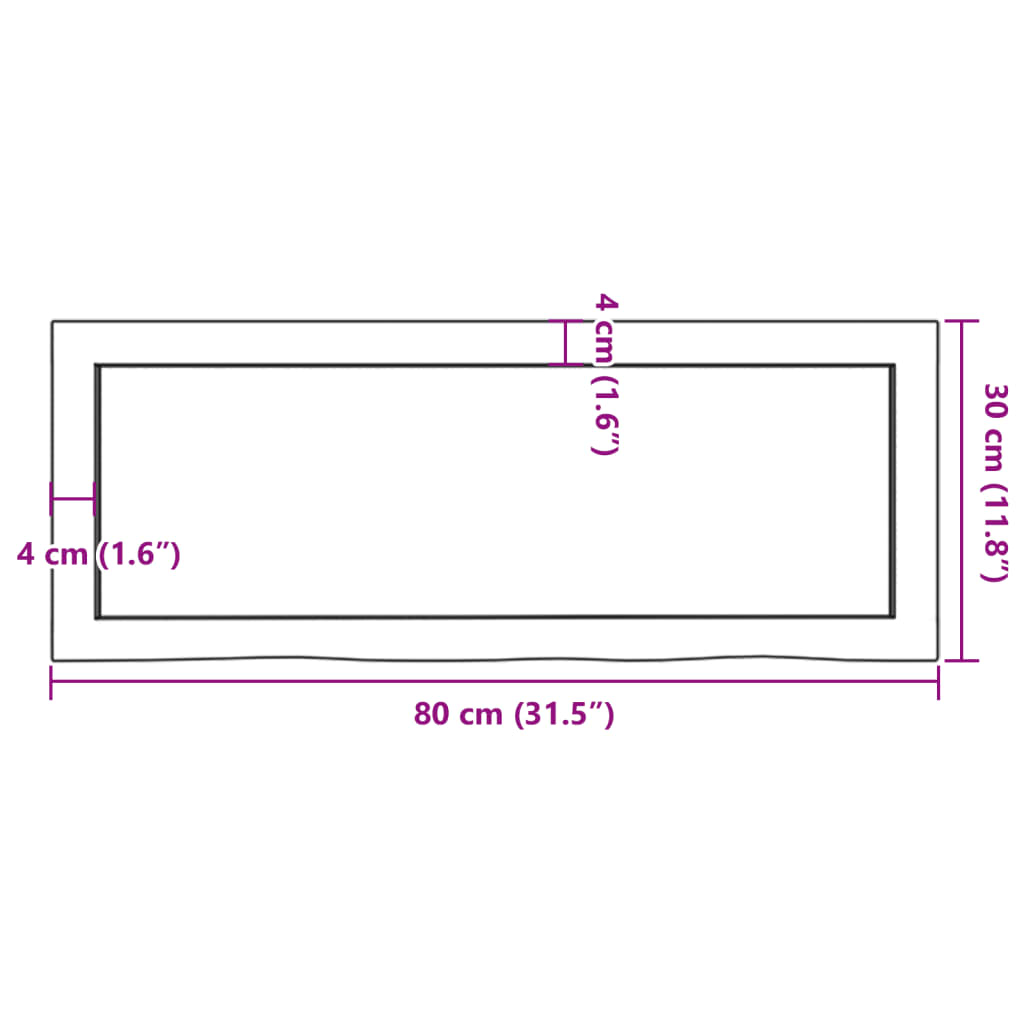 vidaXL Zidna polica tamnosmeđa 80x30x(2-6) cm od obrađene hrastovine