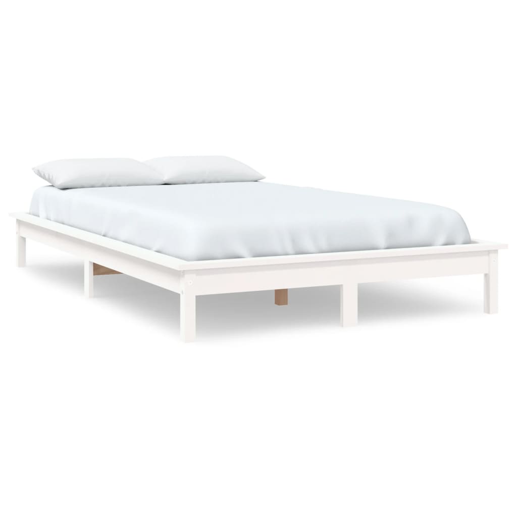 vidaXL Okvir za krevet bijeli 150x200 cm masivna borovina bračni