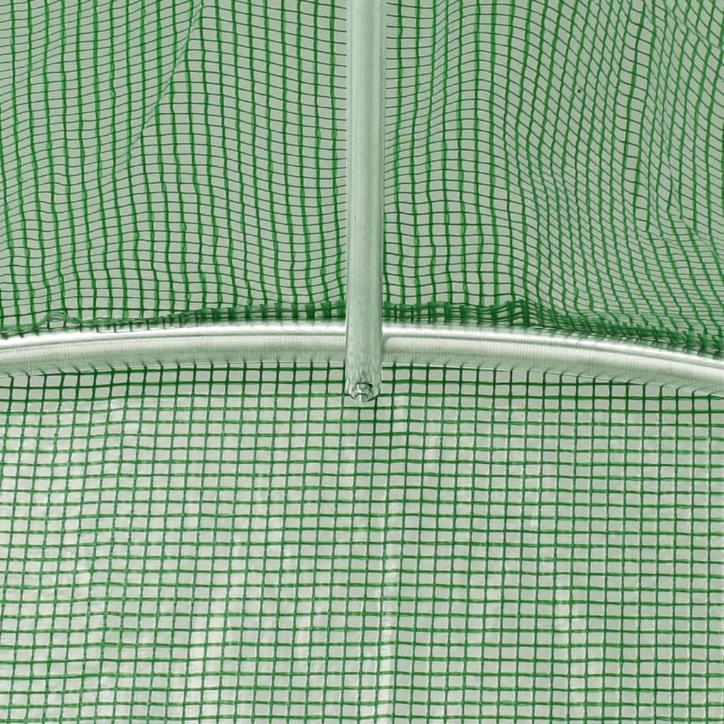vidaXL Plastenik s čeličnim okvirom zeleni 48 m² 8 x 6 x 2,85 m