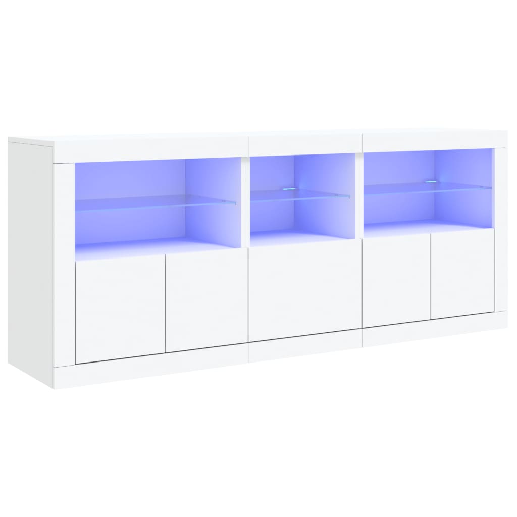 vidaXL Komoda s LED svjetlima bijela 162 x 37 x 67 cm