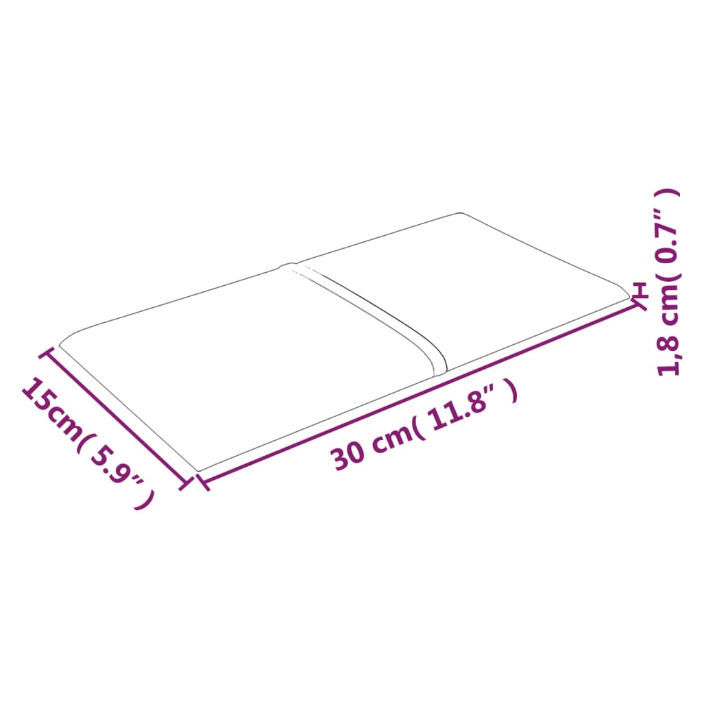vidaXL Zidne ploče od tkanine 12 kom smeđesive 30 x 15 cm 0,54 m²