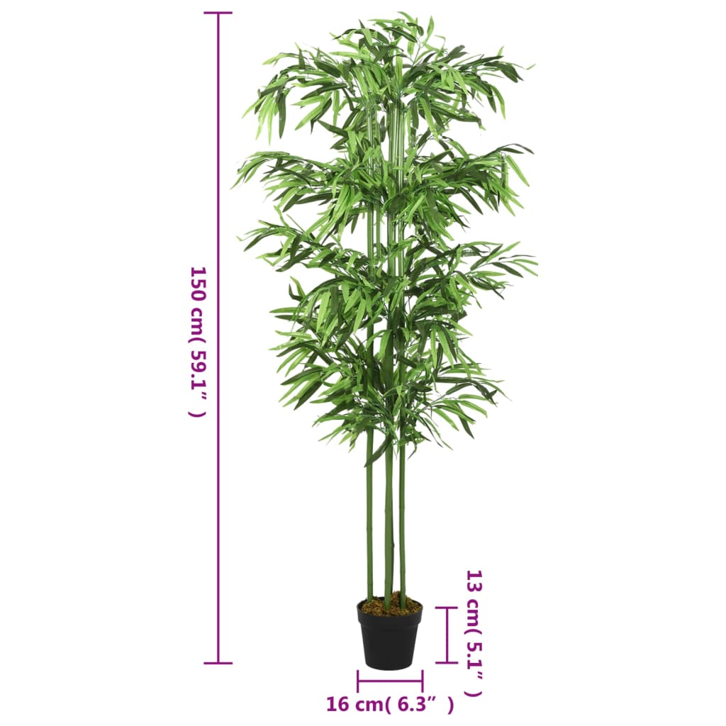 vidaXL Umjetno stablo bambusa 576 listova 150 cm zeleno