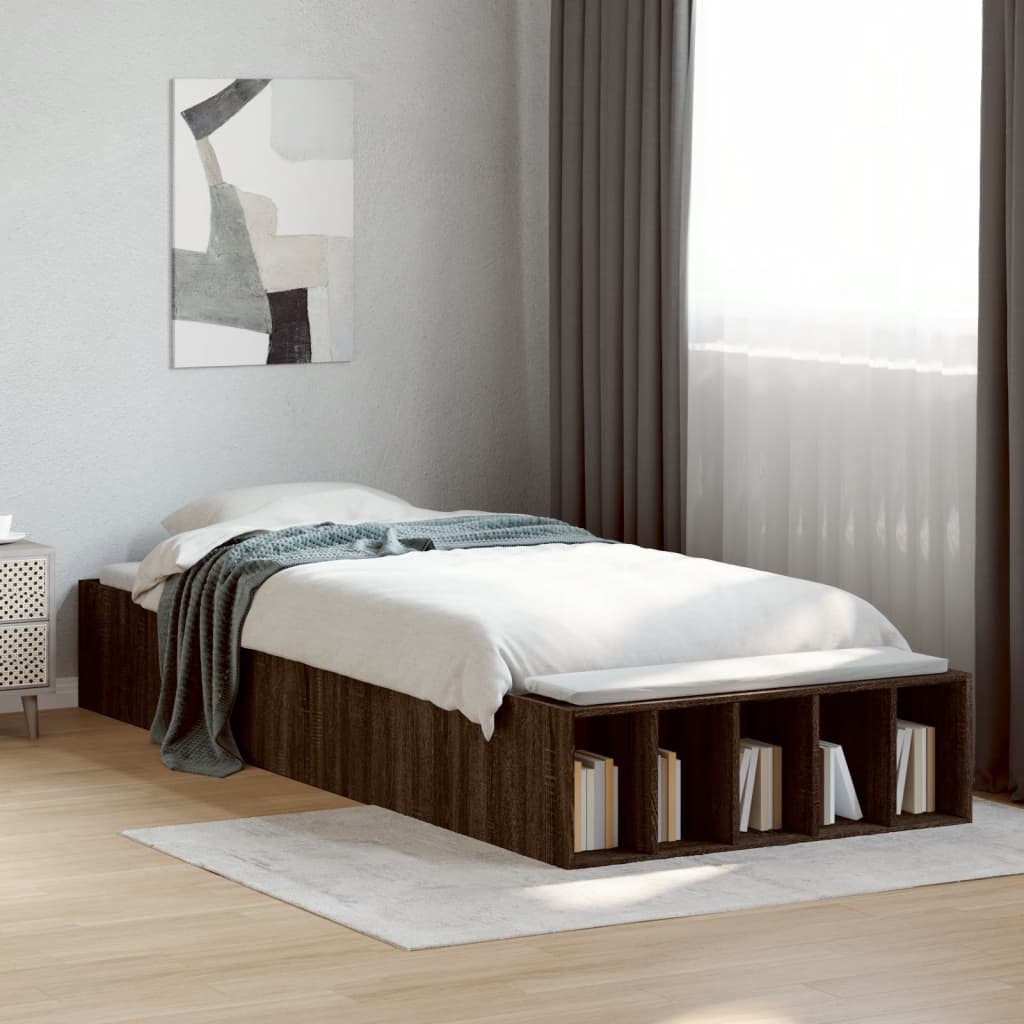 vidaXL Okvir za krevet smeđi hrast 100 x 200 cm konstruirano drvo