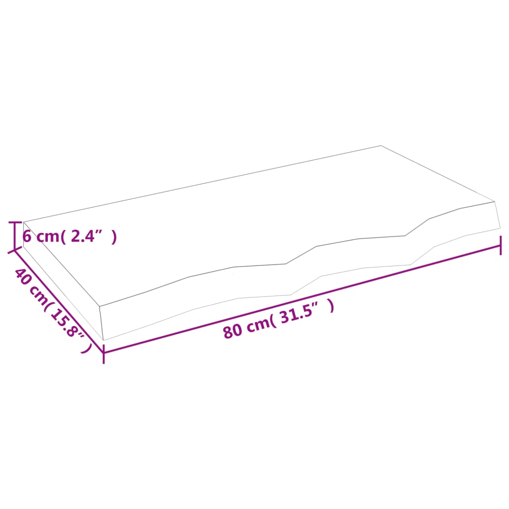 vidaXL Zidna polica tamnosmeđa 80x40x(2-6) cm od obrađene hrastovine