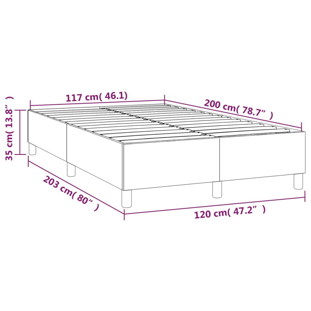 vidaXL Okvir za krevet plavi 120x200 cm od tkanine