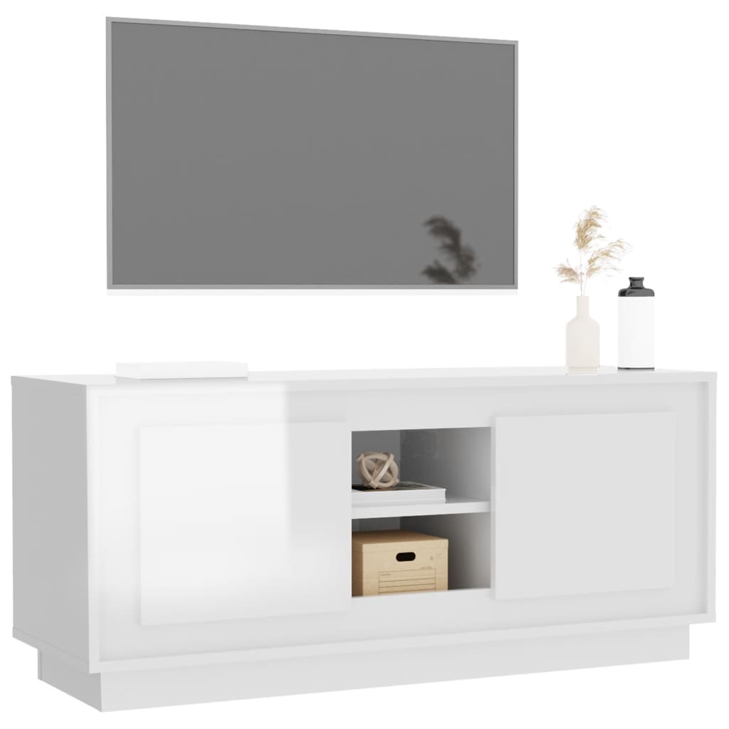 vidaXL TV ormarić sjajni bijeli 102x35x45 cm konstruirano drvo