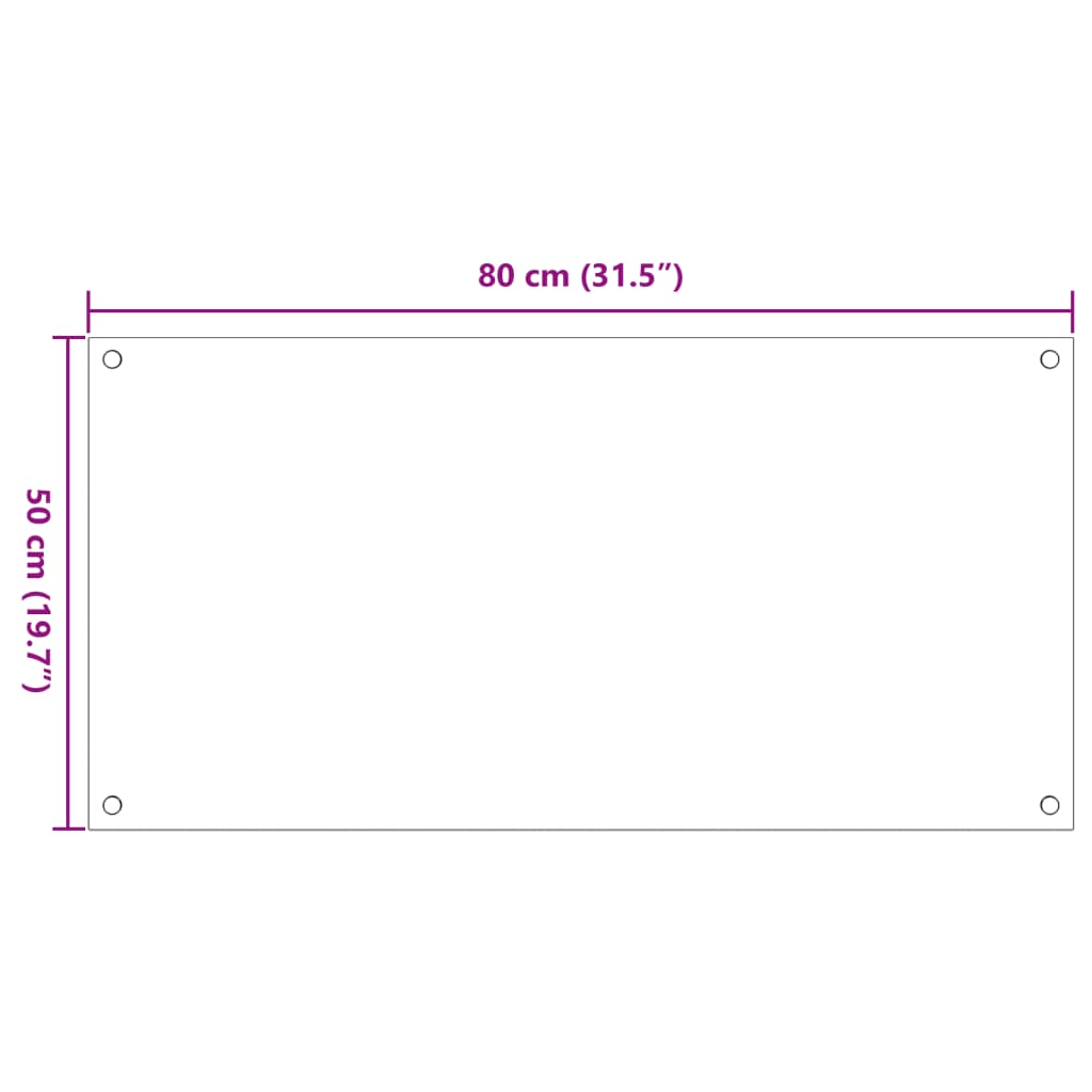 vidaXL Kuhinjske zaštite od prskanja 2 kom prozirne 80x50 cm staklene