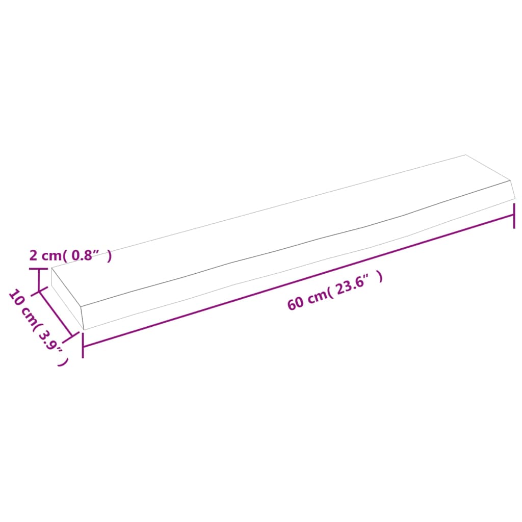 vidaXL Zidna polica tamnosmeđa 60x10x2 cm od obrađene hrastovine