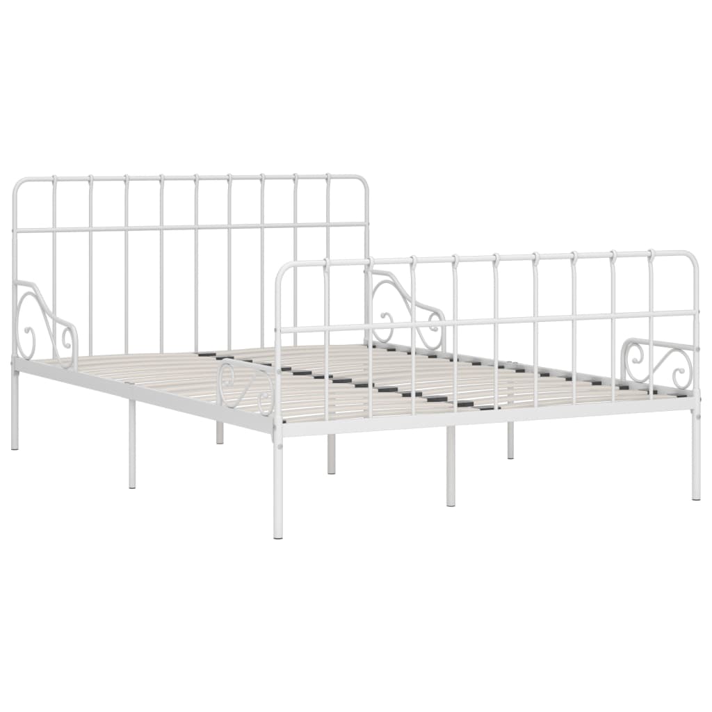 vidaXL Okvir za krevet s podnicama bijeli metalni 120 x 200 cm