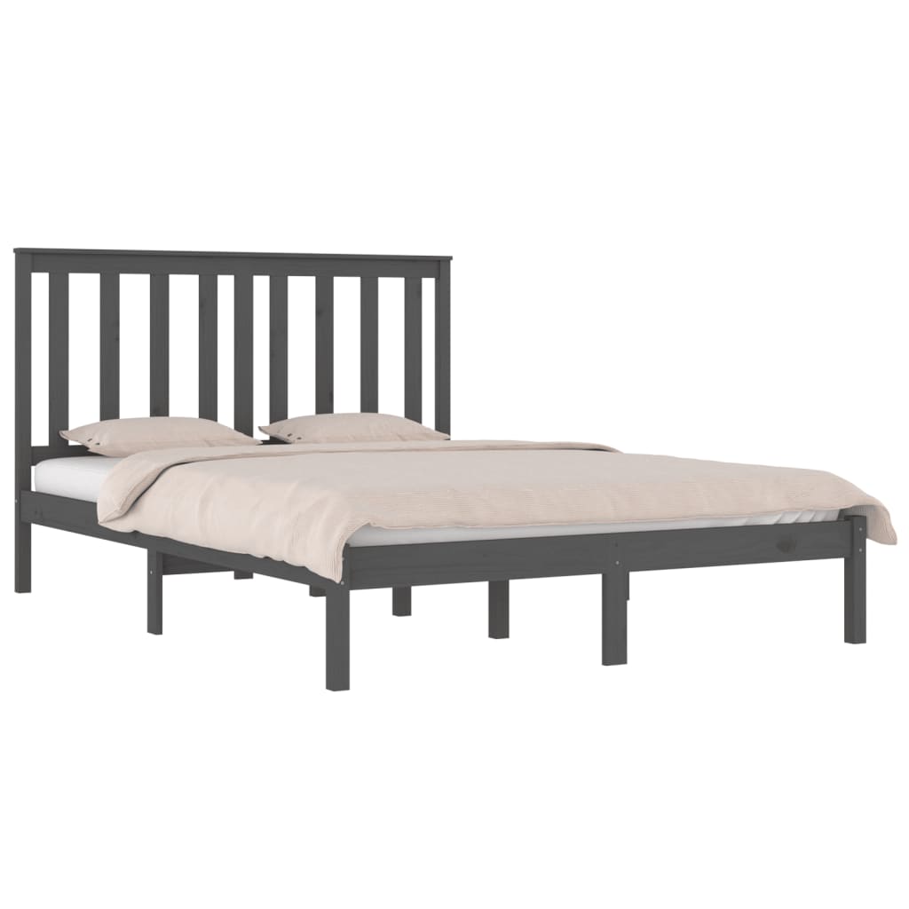 vidaXL Okvir za krevet od borovine sivi 120 x 190 cm mali bračni