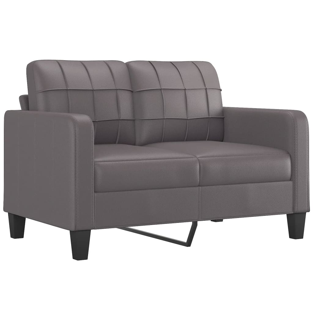 vidaXL 4-dijelni set sofa s jastucima sivi od umjetne kože