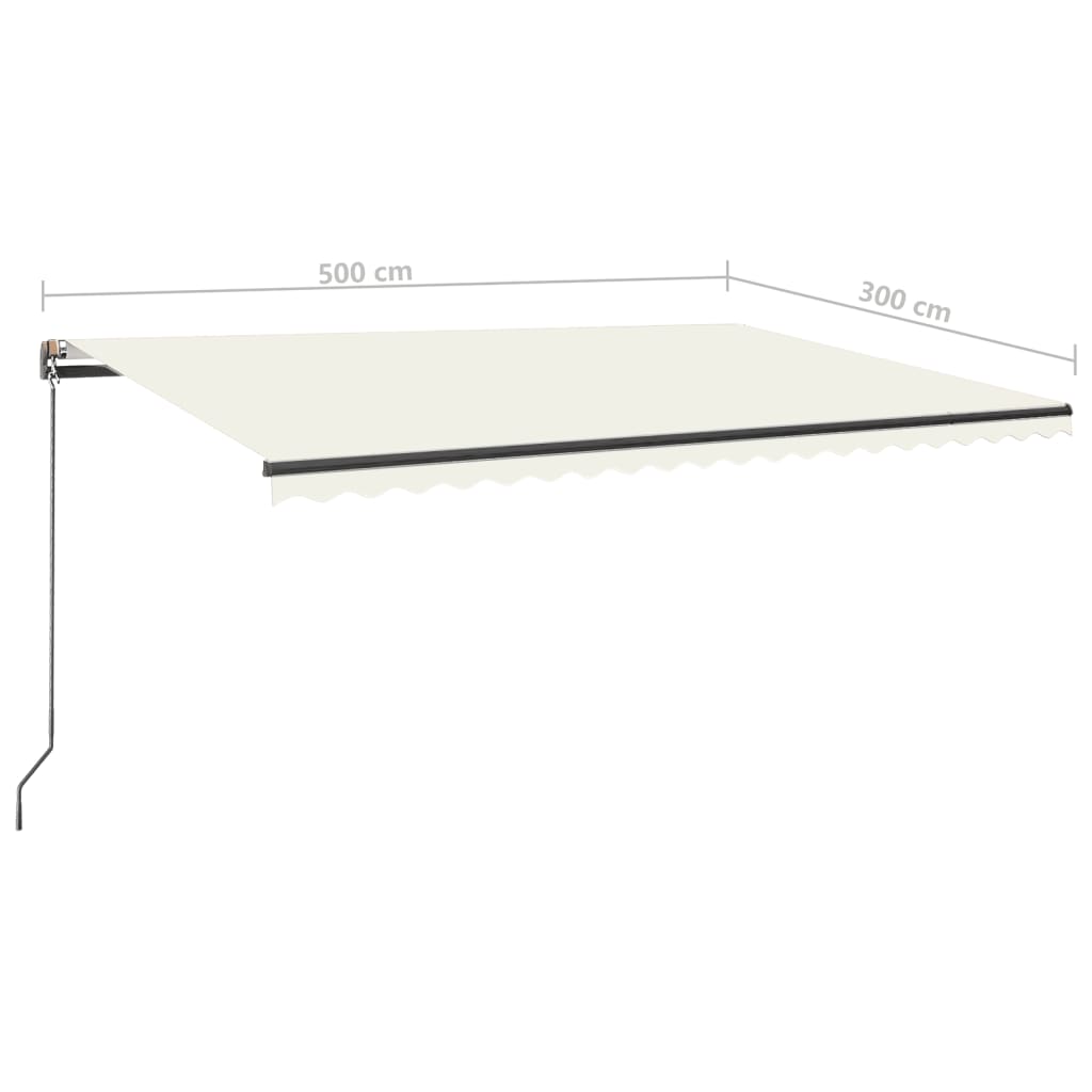 vidaXL Automatska tenda sa senzorom za vjetar LED 500x300 cm krem