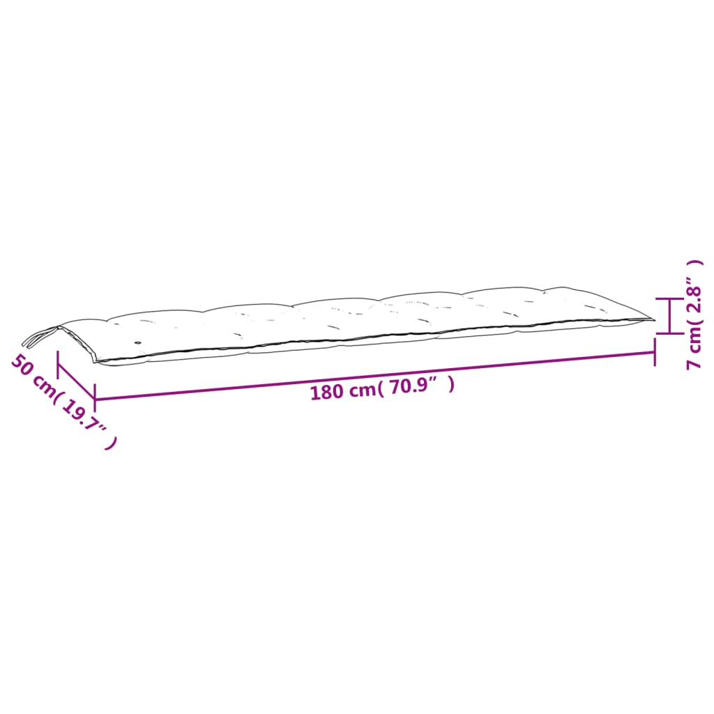 vidaXL Jastuci za vrtnu klupu 2 kom crvena 180x50x7cm tkanine Oxford