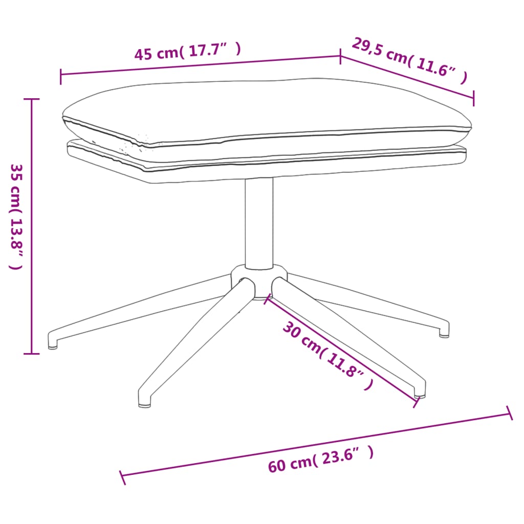 vidaXL Tabure svjetlosivi 60x60x35 cm od mikrovlakana