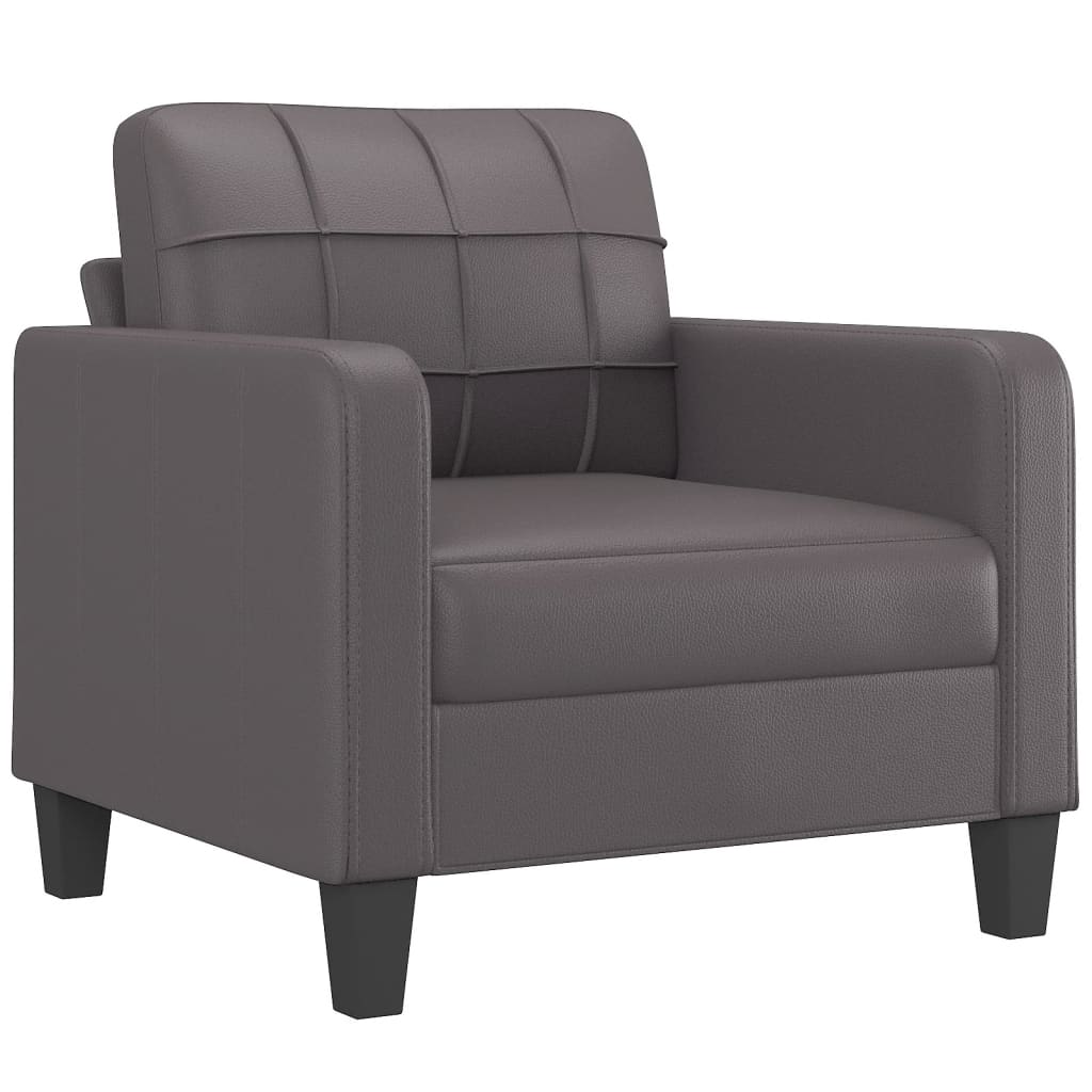 vidaXL 4-dijelni set sofa s jastucima sivi od umjetne kože