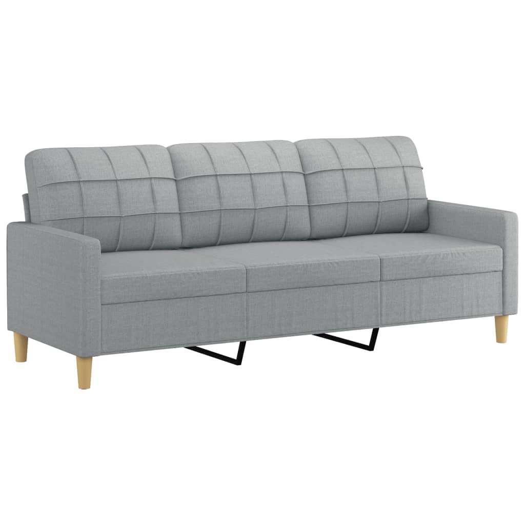 vidaXL 2-dijelni set sofa s jastucima svjetlosivi od tkanine