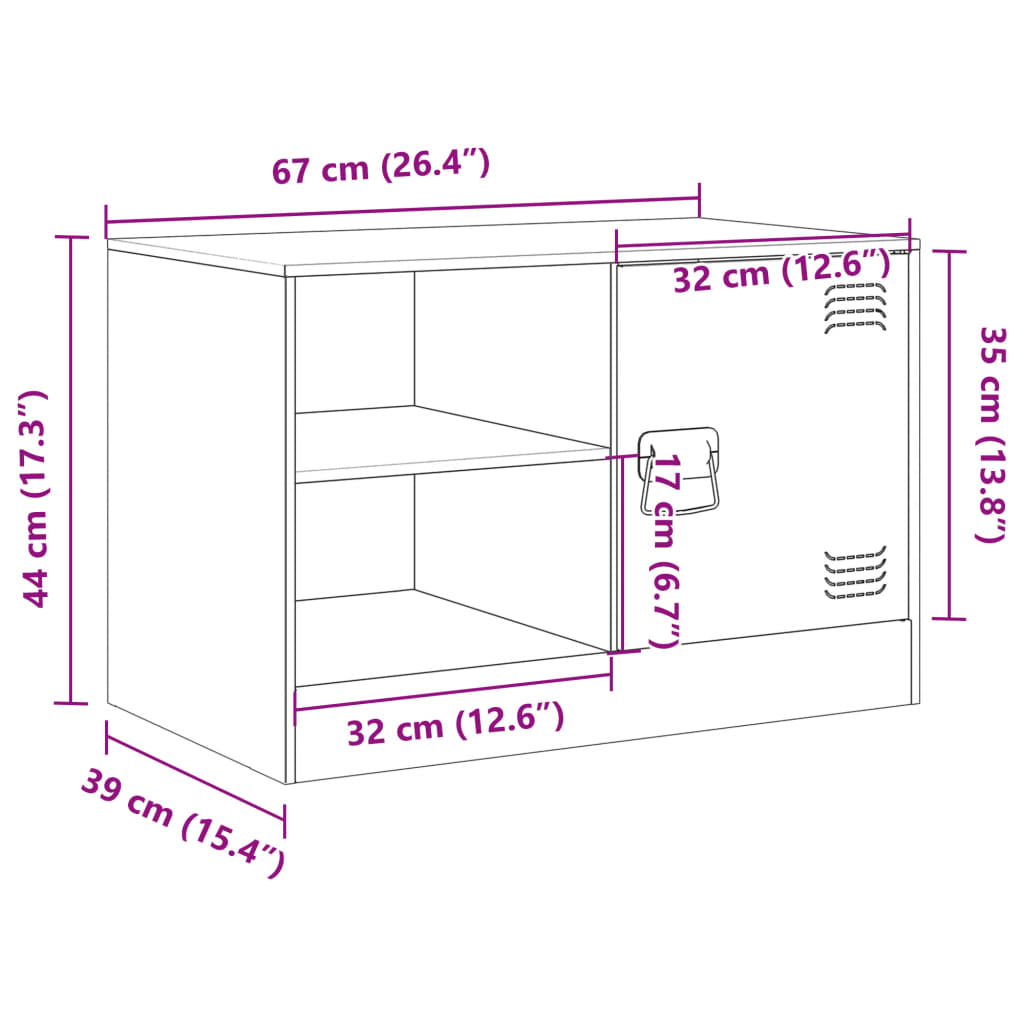 vidaXL TV ormarići 2 kom antracit 67 x 39 x 44 cm čelični