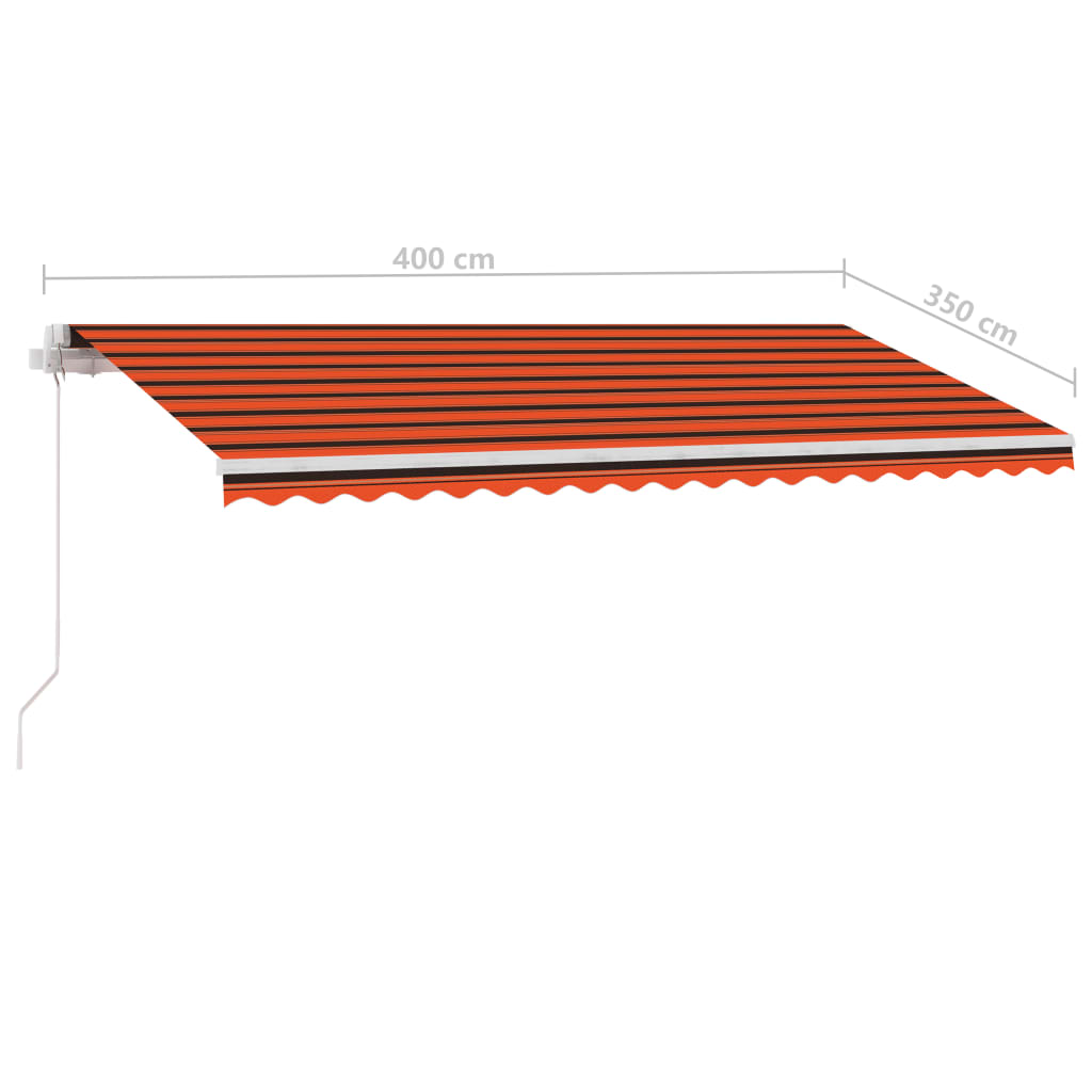 vidaXL Samostojeća tenda ručno uvlačenje 400 x 350 cm narančasto-smeđa