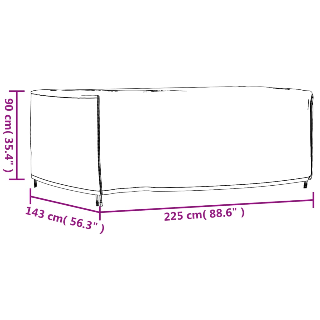 vidaXL Navlaka za vrtni namještaj crna 225x143x90 cm vodootporna 420D