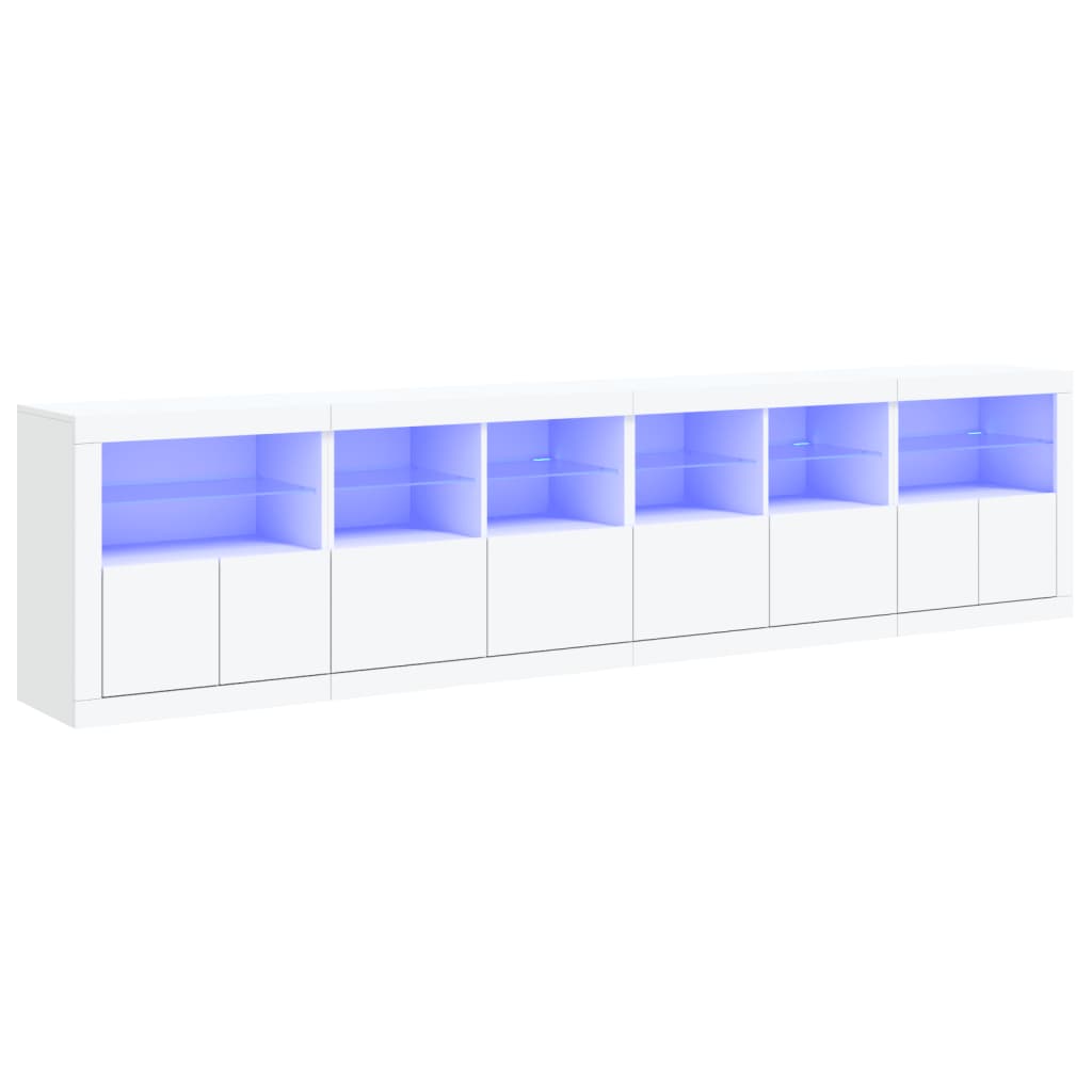 vidaXL Komoda s LED svjetlima bijela 283x37x67 cm