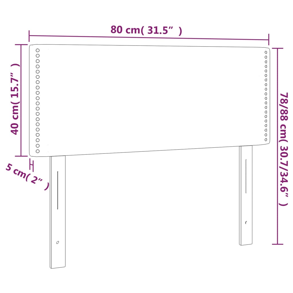 vidaXL LED uzglavlje ružičasto 80 x 5 x 78/88 cm baršunasto